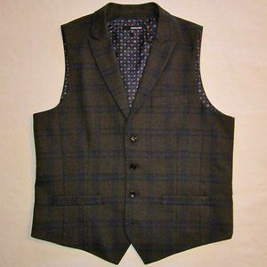 Murano, Notch Collar, Brown / Purple Plaid Vest